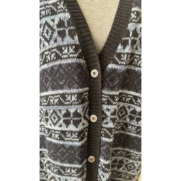 Vintage Season Ticket Woman Size 1X Blue Fair Isle Nordic Sweater Vest - Picture 2 of 6